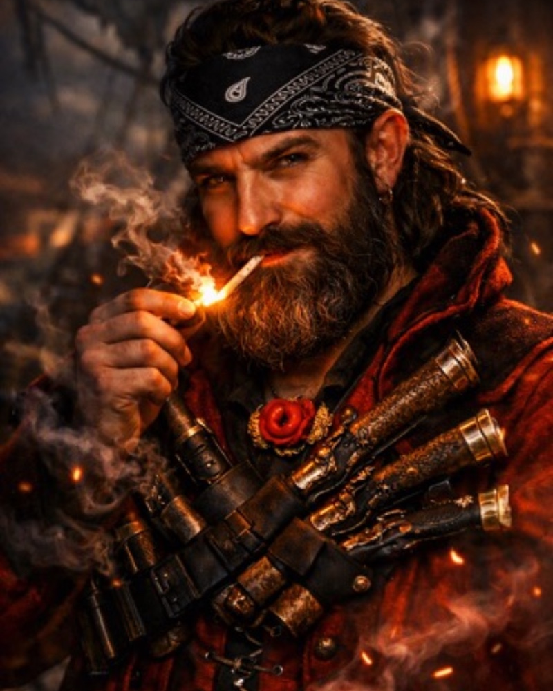 BLACK BEARD pirate portrait